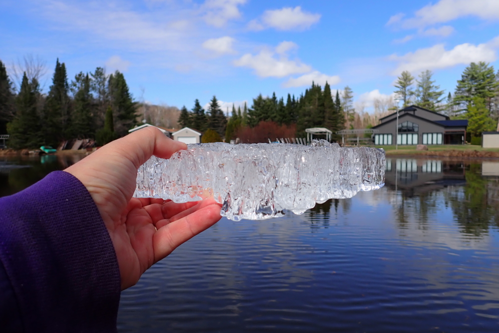The ice on the edge was this thick.