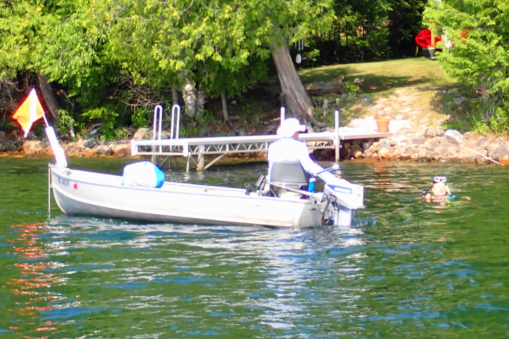 A motor was finicky and the crowd light for one of the first Eurasian Milfoil finding/pluckings on the east shore.