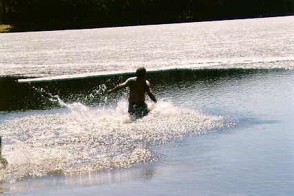 Taking the first swim of the year.