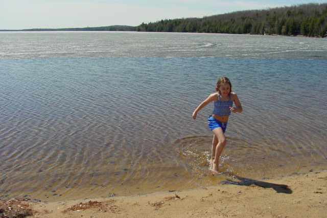 Taking the first swim of the year is not recommended.